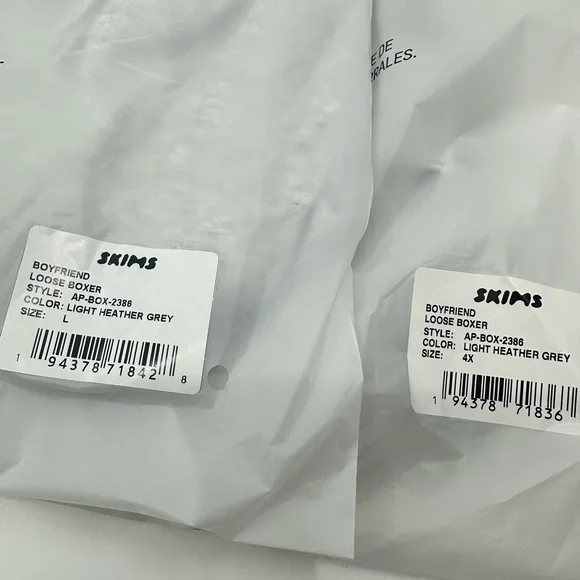 SKIMS NWT cotton rib loose boxer / Heather gray. - Picture 3 of 4